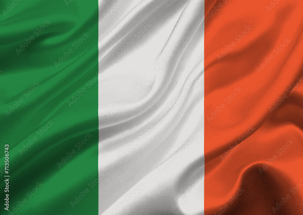 Ireland flag waving in the wind. Ireland flag waving in the wind.