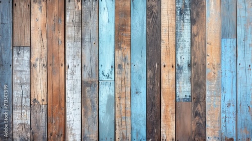 Blue painted wooden wall