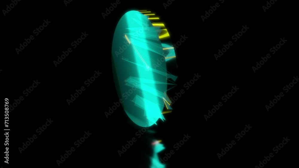 Rendering 3D animation, Simple Clock model on a black background Rendering 3D animation, Simple Clock model on a black background
