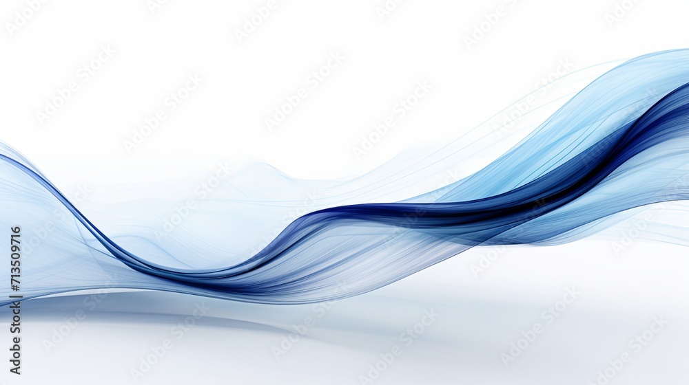 Obraz premium Abstract smooth blue line on a white background