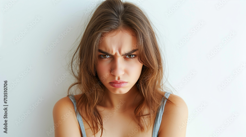 Annoyed Young Woman with a Stern Look Annoyed Young Woman with a Stern Look