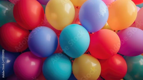 balloons of many vibrant colors generative ai