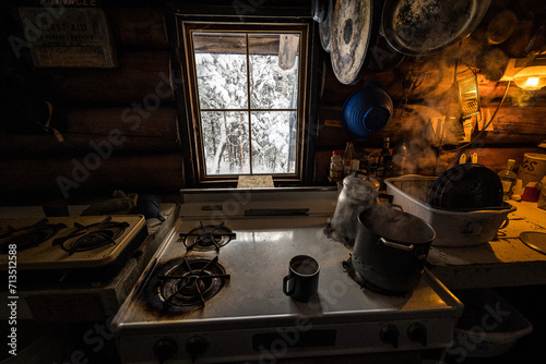 kitchen in an old cabin