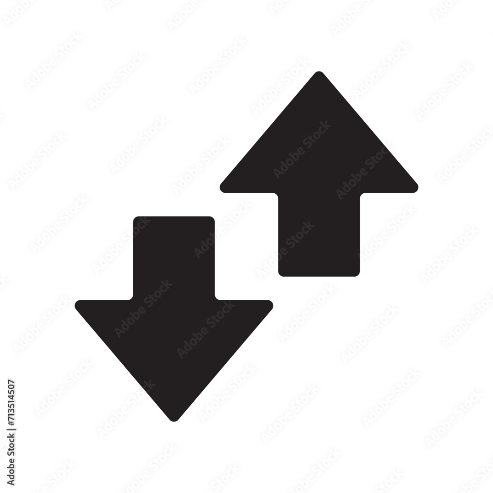 Black Arrow Set Vector. Black Arrows up and down, vector isolated on a white background. Black Arrow Set Vector. Black Arrows up and down, vector isolated on a white background.