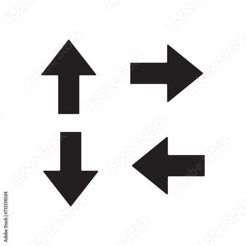 Collection of arrows, direction indicators, movement, for the web, Up, down, left, right direction.