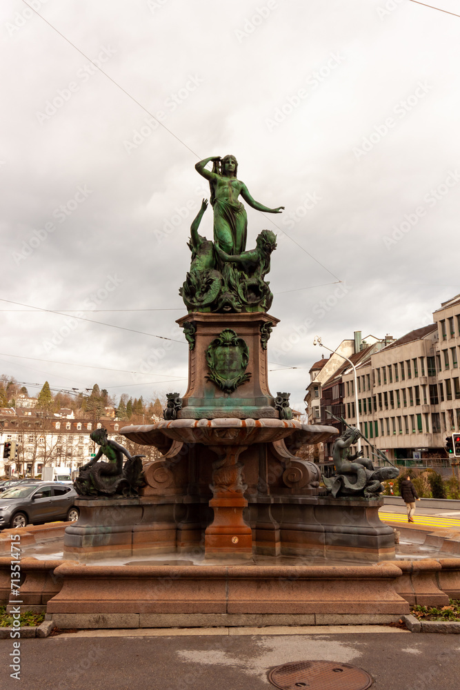 The Broderbunnen is a fountain on Lindenplatz in the city of St. Gallen in Switzerland. It is part of the Swiss inventory of cultural assets of national importance