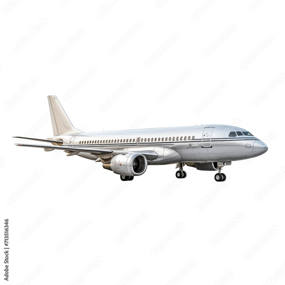 Obraz premium Airplane Isolated on Transparent and white background. Generative ai