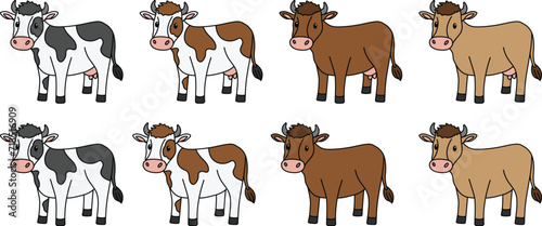 Cute Cow Clipart Set - Dairy and Beef