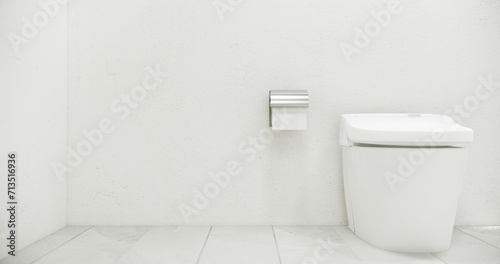 White Toilet and decoartion on modern zen toilet room japan style