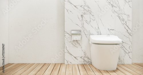White Toilet and decoartion on modern zen toilet room japan style