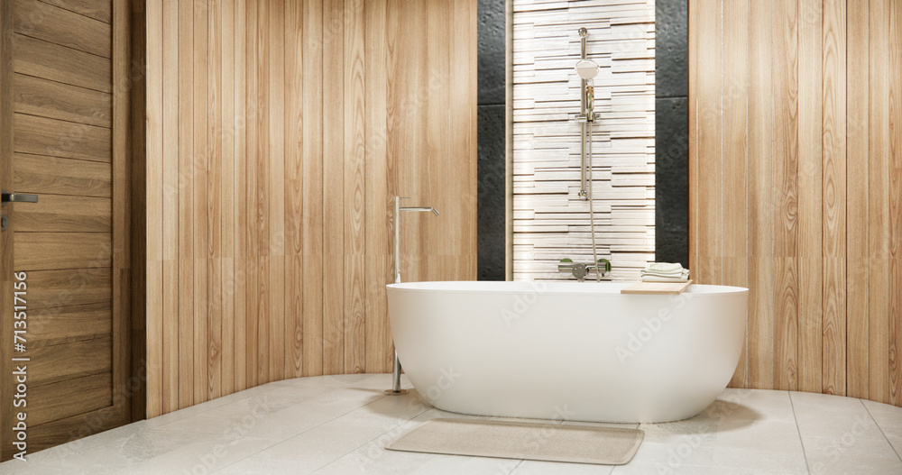 Wooden Japan bathroom modern Onsen minimal style. Wooden Japan bathroom modern Onsen minimal style.