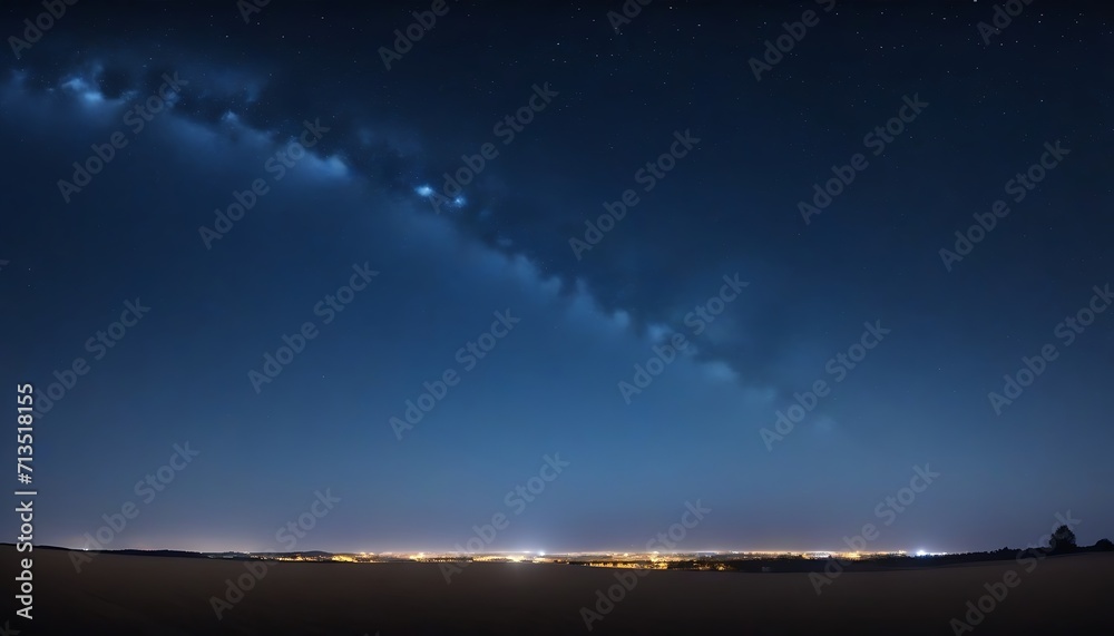 Milky way over a far away city by night Milky way over a far away city by night