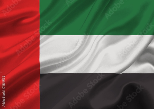 United Arab flag waving in the wind.