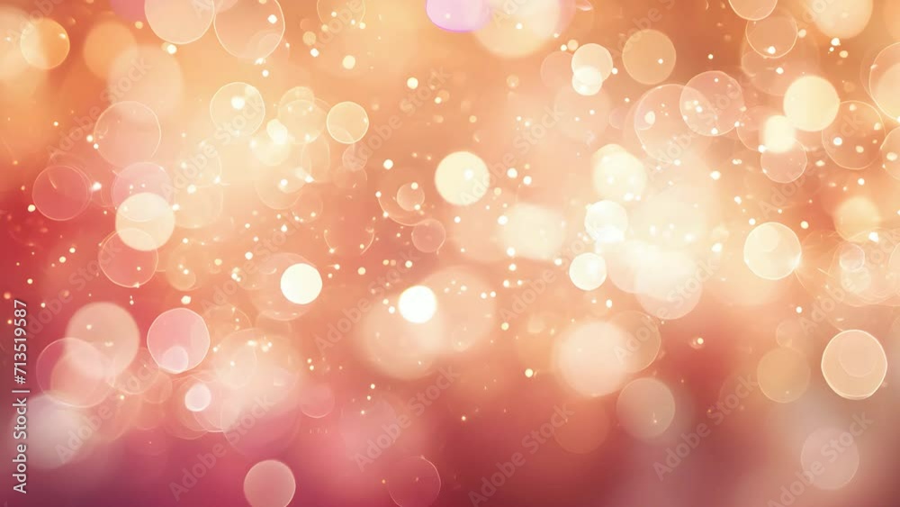 beautiful bokeh lights blurred background in color of the year 2024 peach fuzz	
