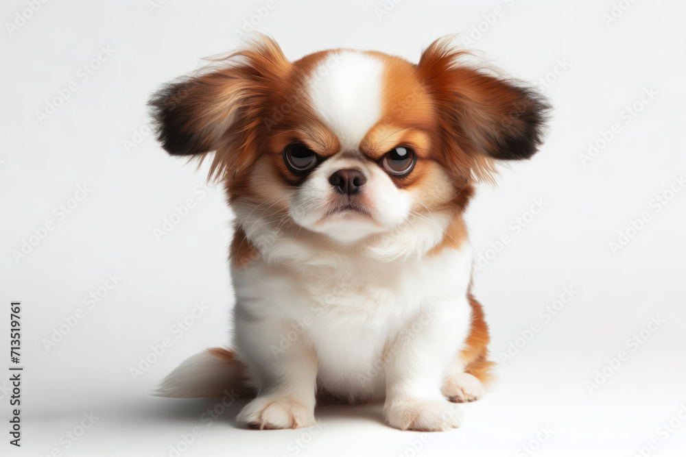 Angry, disgruntled chihuahua dog on a white background. ai generative Angry, disgruntled chihuahua dog on a white background. ai generative