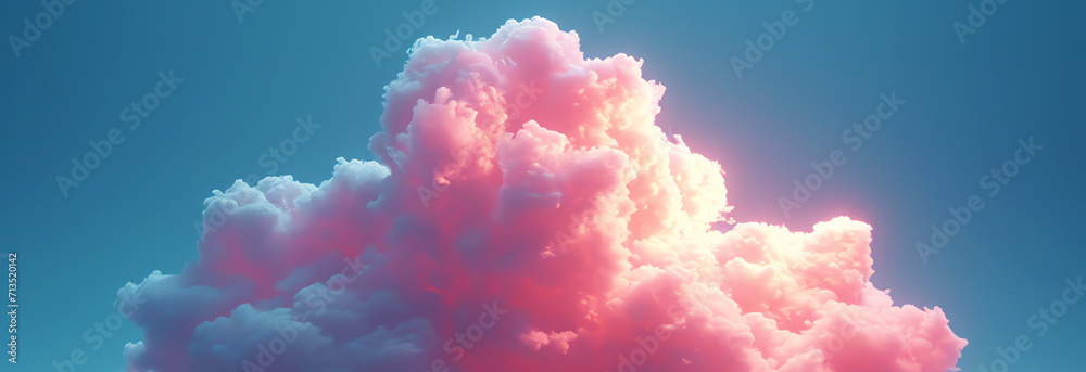 pink cloud in the sky, AI generated