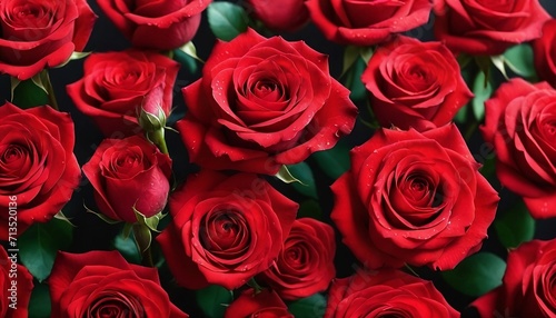 Vibrant collection of red roses petal as inspiration to create captivating visuals. Generative AI