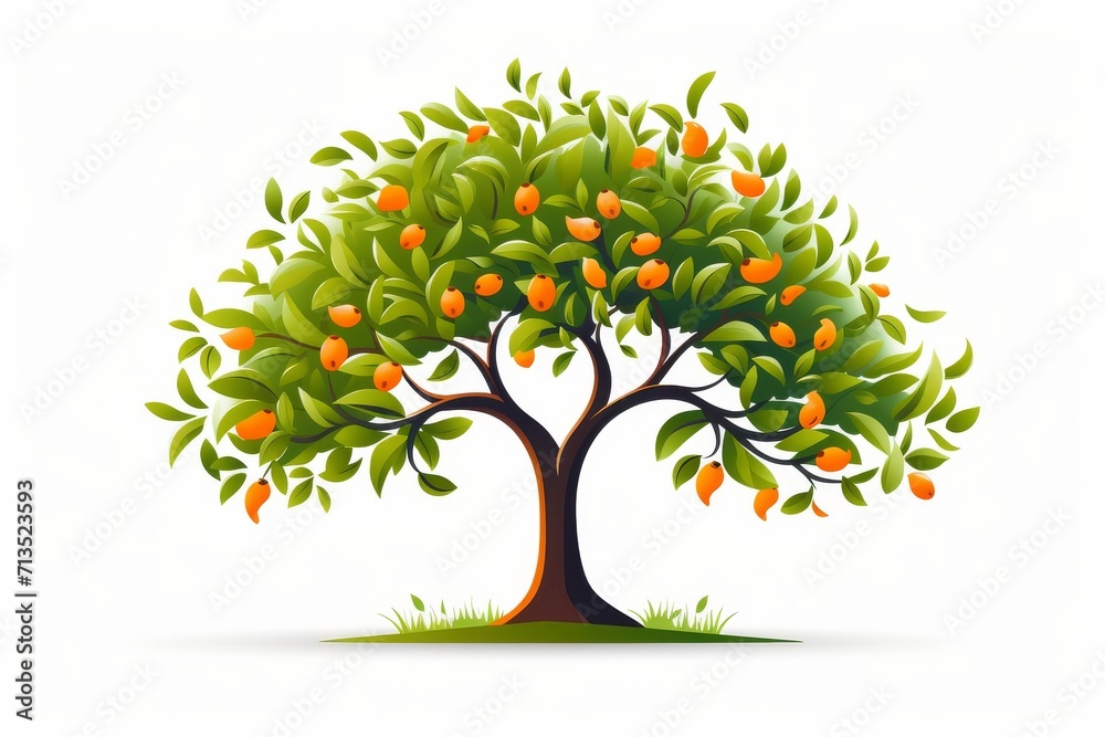 Obraz premium Fruit tree icon logo on white background