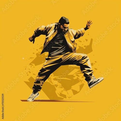 Easy movements merge with the rhythm as the guy embodies his passion for breakdancing. His body is like harmony, drawing emotional lines of strength and grace in the air.