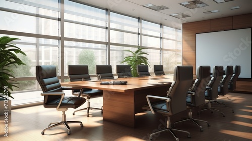 Modern Conference Room for Business Presentation and Meetings. Ideal for Commerce and Office