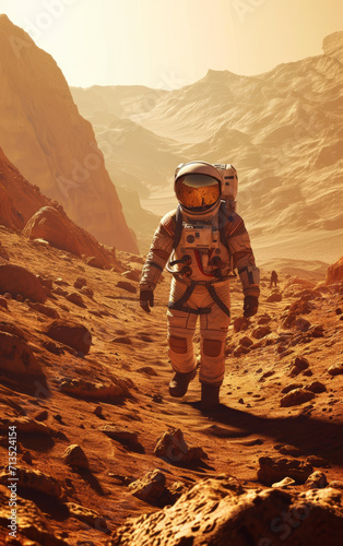 Spacewalk on Mars - Astronaut's Expedition - made with Generative AI