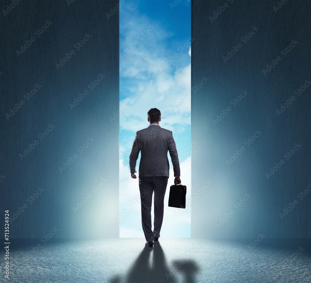 Obraz premium Businessman walking towards his ambition