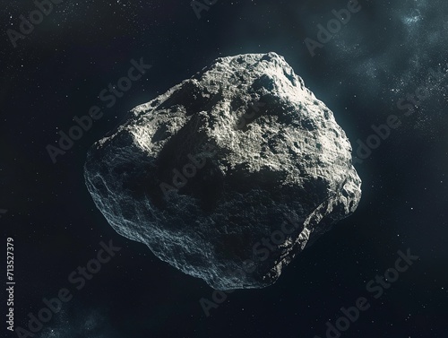 Photo of meteorite in space.