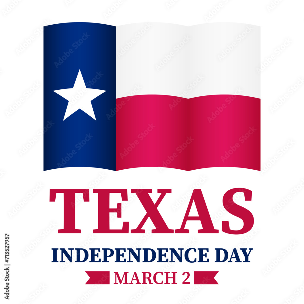 Texas Independence Day typography poster. Holiday celebration on March 2. Vector template for banner, flyer, greeting card, etc.