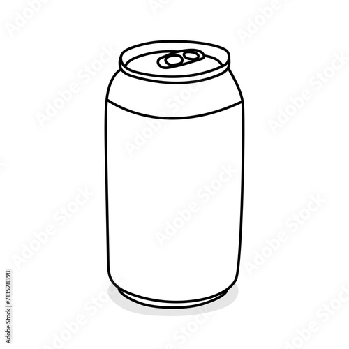 Can vector icon in doodle style. Symbol in simple design. Cartoon object hand drawn isolated on white background.