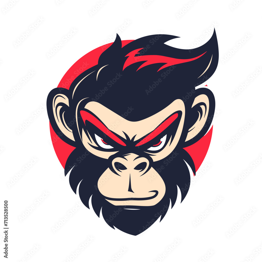 Esport vector logo monkey, gorilla, chimpanzee, icon, vector, sticker, head