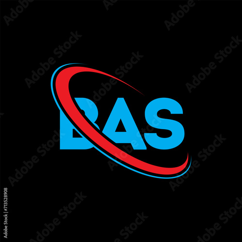 BAS logo. BAS letter. BAS letter logo design. Intitials BAS logo linked with circle and uppercase monogram logo. BAS typography for technology, business and real estate brand.