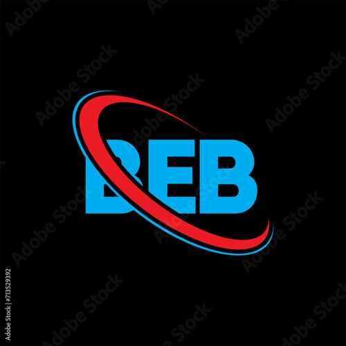 BEB logo. BEB letter. BEB letter logo design. Initials BEB logo linked with circle and uppercase monogram logo. BEB typography for technology, business and real estate brand. photo