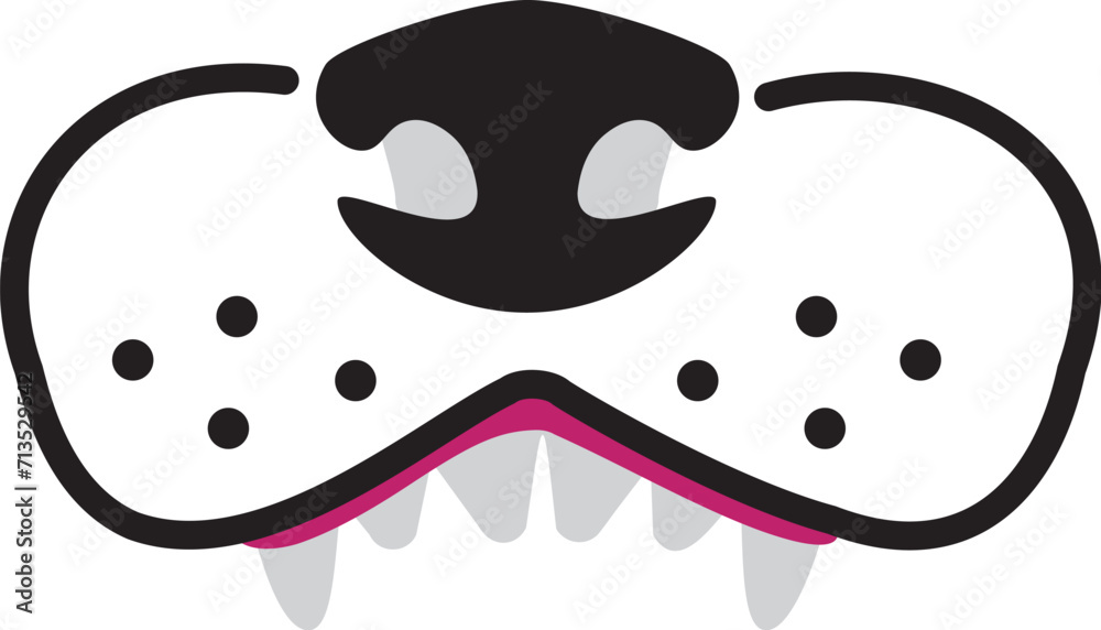 Dog snoot bearing teeth and gums with nose