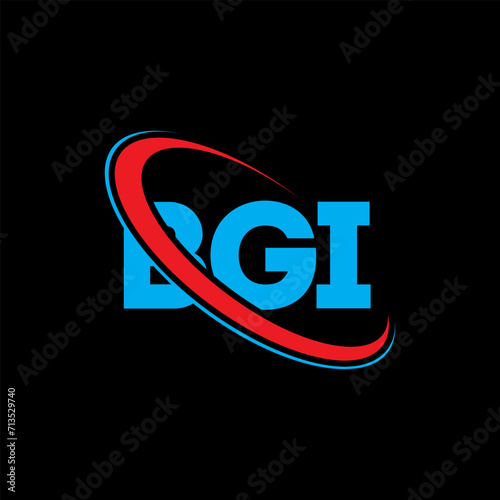 BGI logo. BGI letter. BGI letter logo design. Initials BGI logo linked with circle and uppercase monogram logo. BGI typography for technology, business and real estate brand. photo
