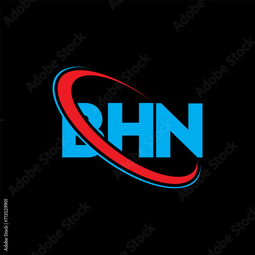 BHN logo. BHN letter. BHN letter logo design. Initials BHN logo linked with circle and uppercase monogram logo. BHN typography for technology, business and real estate brand.