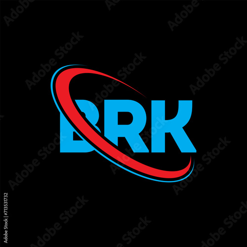 BRK logo. BRK letter. BRK letter logo design. Initials BRK logo linked with circle and uppercase monogram logo. BRK typography for technology, business and real estate brand.