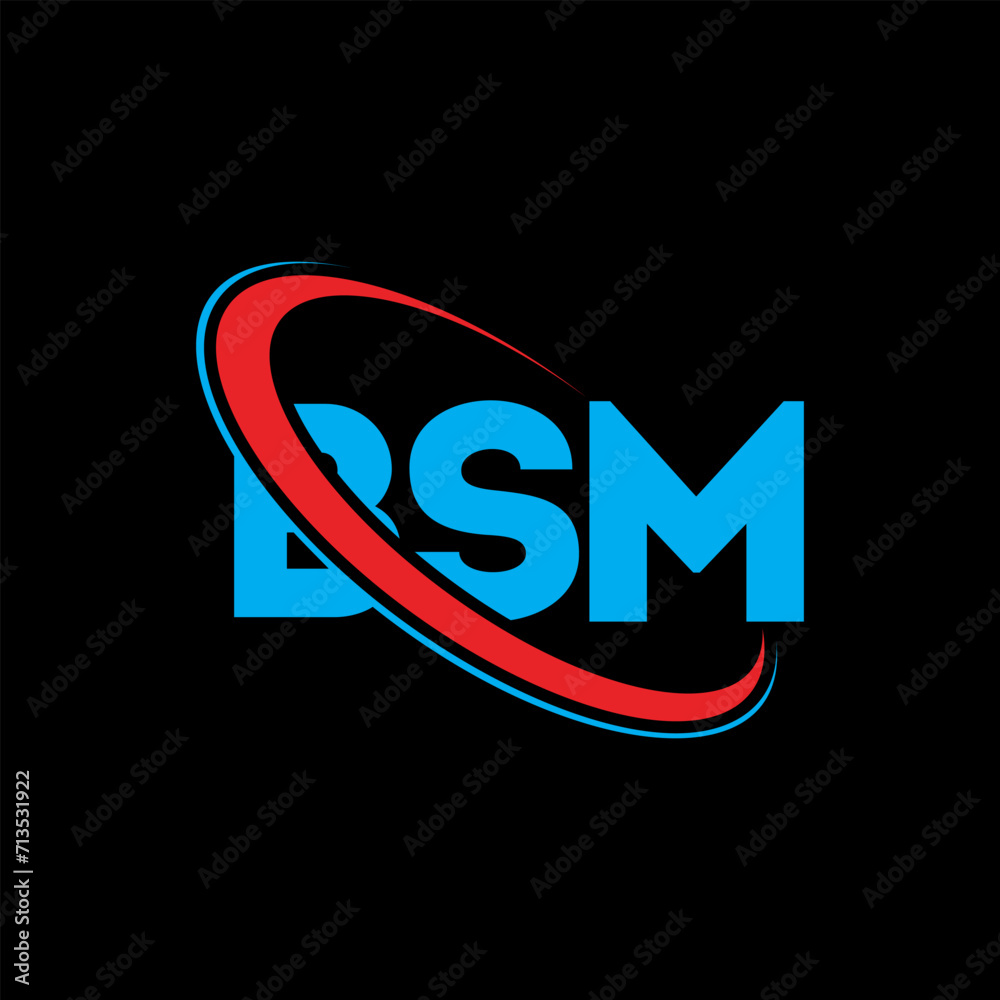 Vecteur Stock BSM logo. BSM letter. BSM letter logo design. Initials