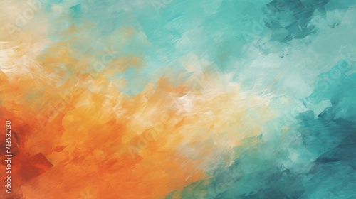 Vibrant abstract painting blending warm and cool tones dynamically