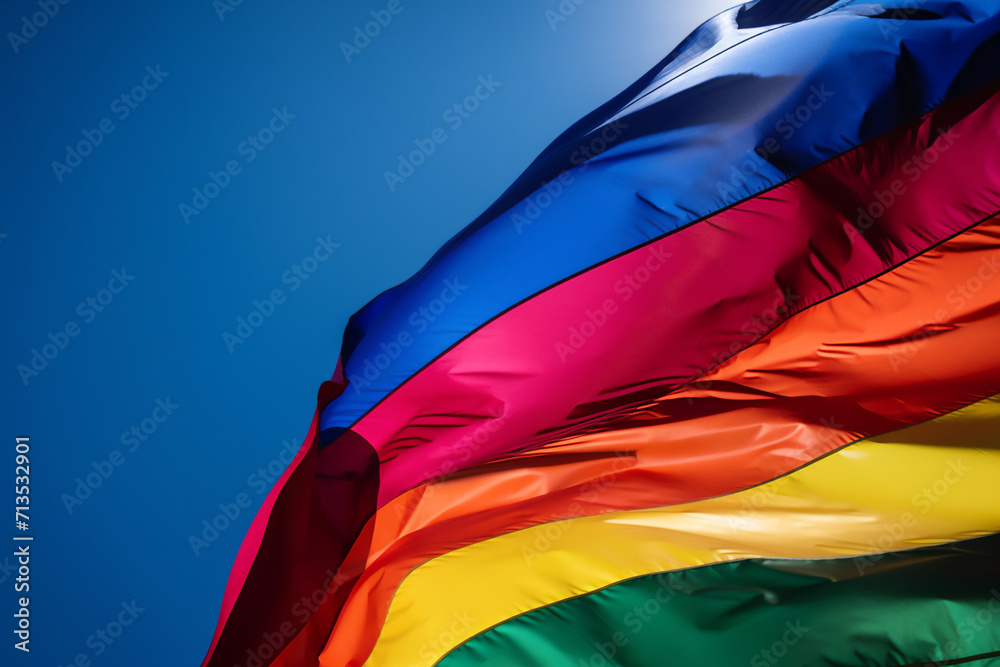 Abstract background colours of the Pride flag, the rainbow symbol of  homosexual gay lesbian bisexual and transgender people known as the LGTB community, stock illustration image - obrazy, fototapety, plakaty 