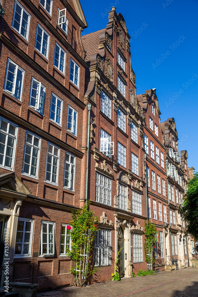Historical houses in the Composers Quarter in Hamburg