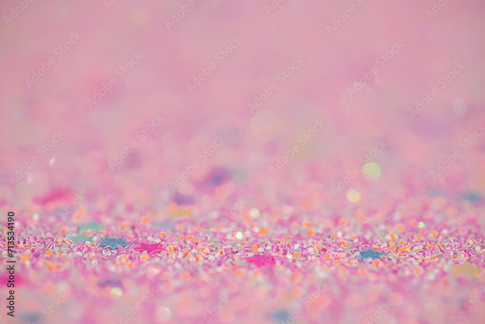 Mixed background, the main part is defocused and the thin focal part. Pink background with stars. Mixed background, the main part is defocused and the thin focal part. Pink background with stars.
