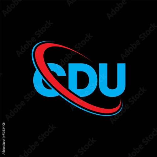 CDU logo. CDU letter. CDU letter logo design. Initials CDU logo linked with circle and uppercase monogram logo. CDU typography for technology, business and real estate brand.