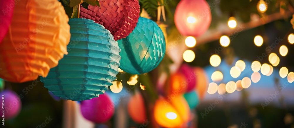 Party decoration lights create a happy and festive atmosphere