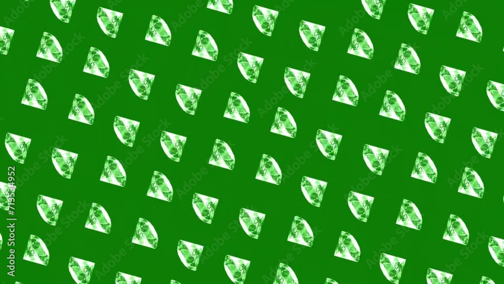 Moving Blue Diamonds and Gems - Seamless Loop Green Screen Background Moving Blue Diamonds and Gems - Seamless Loop Green Screen Background