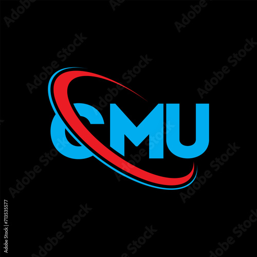 CMU logo. CMU letter. CMU letter logo design. Initials CMU logo linked with circle and uppercase monogram logo. CMU typography for technology, business and real estate brand.