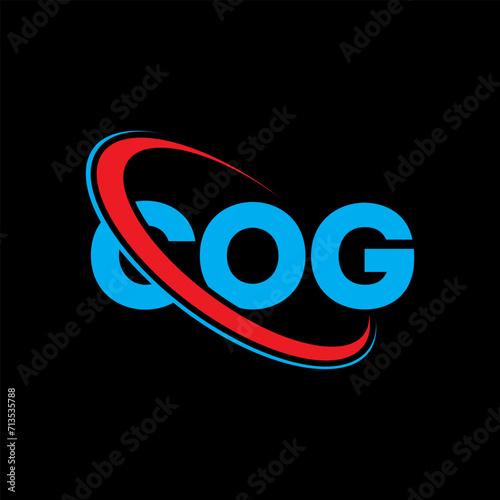 COG logo. COG letter. COG letter logo design. Initials COG logo linked with circle and uppercase monogram logo. COG typography for technology  business and real estate brand.