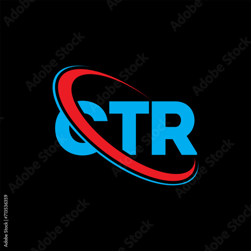 CTR logo. CTR letter. CTR letter logo design. Initials CTR logo linked with circle and uppercase monogram logo. CTR typography for technology, business and real estate brand.