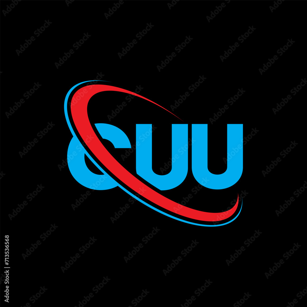 CUU logo. CUU letter. CUU letter logo design. Initials CUU logo linked with circle and uppercase monogram logo. CUU typography for technology, business and real estate brand.