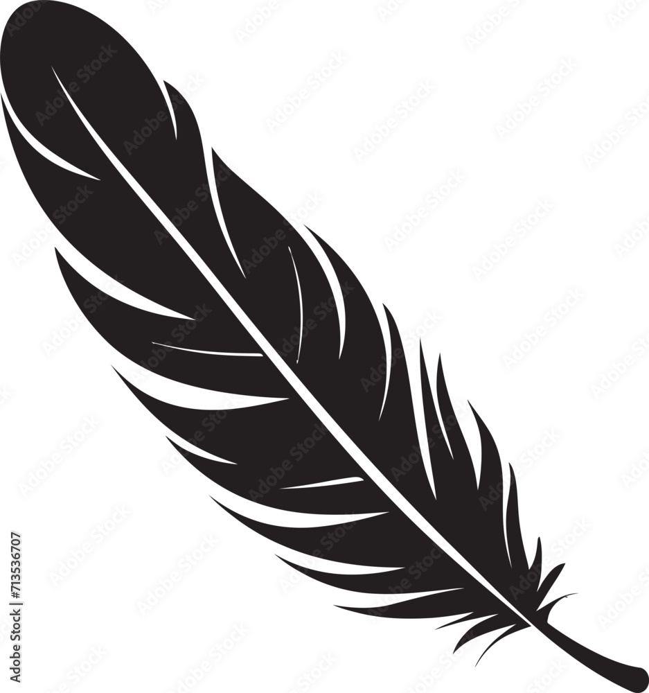 Aerial Elegance Feather Flight Emblem Avian Grace Vector Plume Symbol