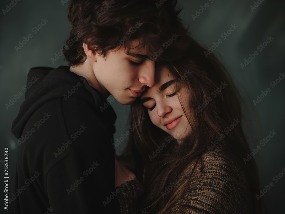 Couple exchanging caresses, in love, Valentine's Day, heart, love Couple exchanging caresses, in love, Valentine's Day, heart, love